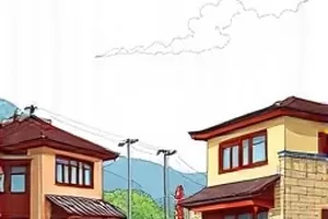 解析配图《窄门与风》，窄门口卷起一阵风